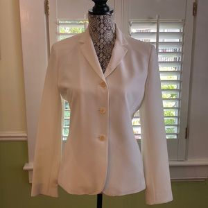 Lauren Ralph Lauren Winter White Lined Quiet Luxury Preppy Blazer Jacket Size 4